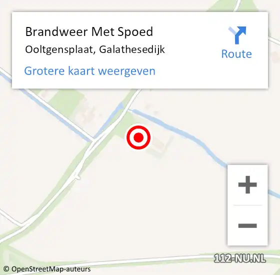 Locatie op kaart van de 112 melding: Brandweer Met Spoed Naar Ooltgensplaat, Galathesedijk op 10 juni 2024 17:18