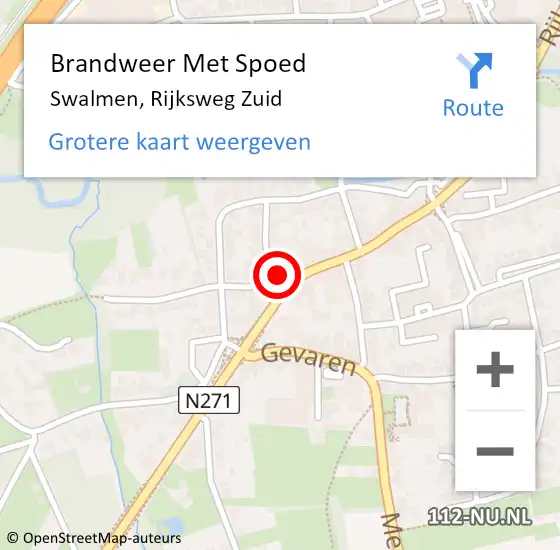 Locatie op kaart van de 112 melding: Brandweer Met Spoed Naar Swalmen, Rijksweg Zuid op 10 juni 2024 17:35