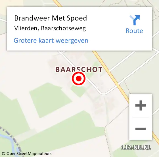 Locatie op kaart van de 112 melding: Brandweer Met Spoed Naar Vlierden, Baarschotseweg op 10 juni 2024 17:38