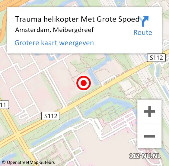 Locatie op kaart van de 112 melding: Trauma helikopter Met Grote Spoed Naar Amsterdam, Meibergdreef op 10 juni 2024 17:40