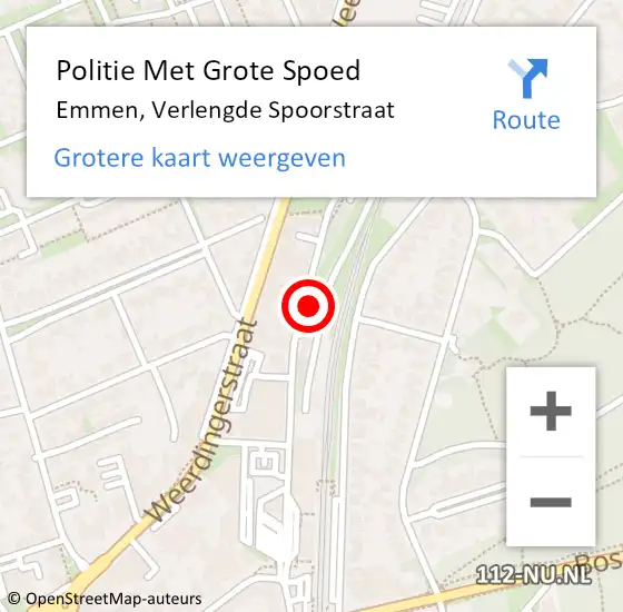 Locatie op kaart van de 112 melding: Politie Met Grote Spoed Naar Emmen, Verlengde Spoorstraat op 10 juni 2024 17:43