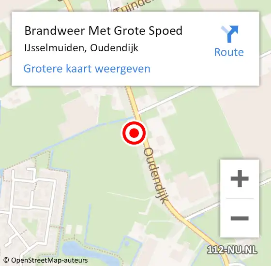 Locatie op kaart van de 112 melding: Brandweer Met Grote Spoed Naar IJsselmuiden, Oudendijk op 10 juni 2024 17:56