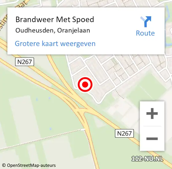 Locatie op kaart van de 112 melding: Brandweer Met Spoed Naar Oudheusden, Oranjelaan op 10 juni 2024 18:03