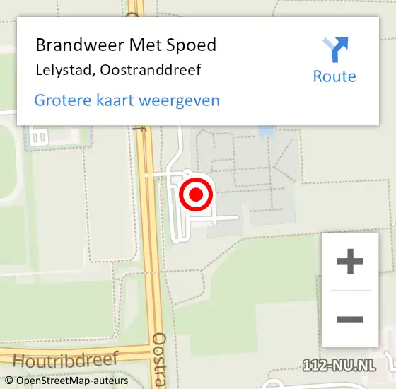 Locatie op kaart van de 112 melding: Brandweer Met Spoed Naar Lelystad, Oostranddreef op 10 juni 2024 18:04