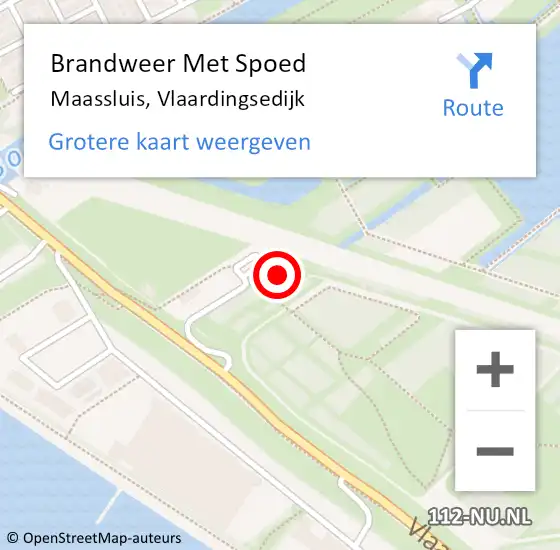 Locatie op kaart van de 112 melding: Brandweer Met Spoed Naar Maassluis, Vlaardingsedijk op 10 juni 2024 18:04