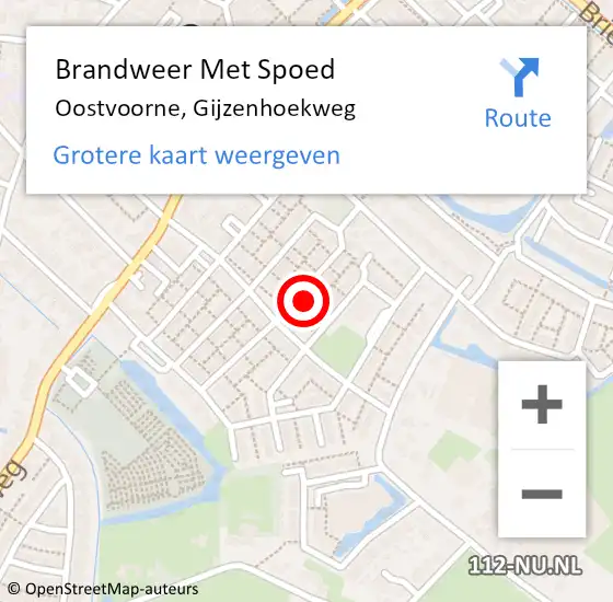 Locatie op kaart van de 112 melding: Brandweer Met Spoed Naar Oostvoorne, Gijzenhoekweg op 10 juni 2024 18:10