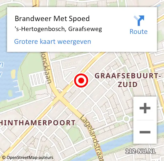 Locatie op kaart van de 112 melding: Brandweer Met Spoed Naar 's-Hertogenbosch, Graafseweg op 10 juni 2024 18:11