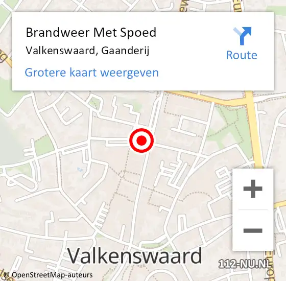 Locatie op kaart van de 112 melding: Brandweer Met Spoed Naar Valkenswaard, Gaanderij op 10 juni 2024 18:16