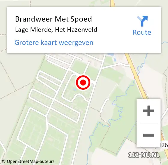 Locatie op kaart van de 112 melding: Brandweer Met Spoed Naar Lage Mierde, Het Hazenveld op 10 juni 2024 18:22