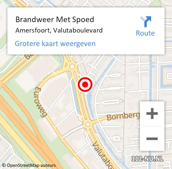 Locatie op kaart van de 112 melding: Brandweer Met Spoed Naar Amersfoort, Valutaboulevard op 10 juni 2024 18:24