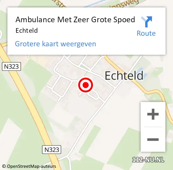 Locatie op kaart van de 112 melding: Ambulance Met Zeer Grote Spoed Naar Echteld op 10 juni 2024 18:27