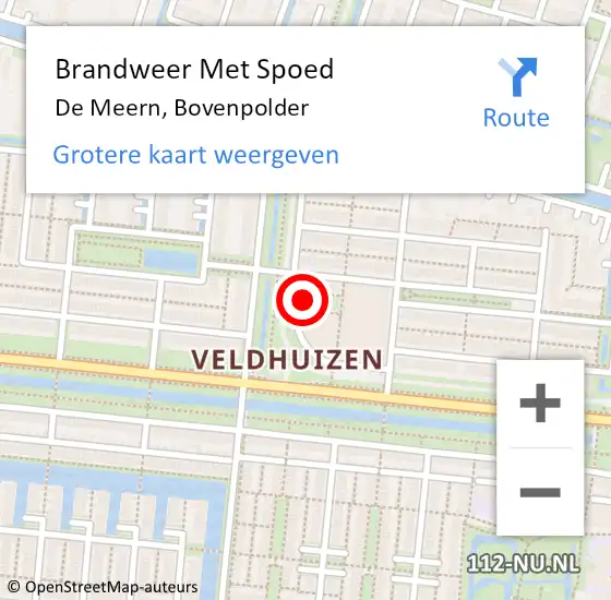 Locatie op kaart van de 112 melding: Brandweer Met Spoed Naar De Meern, Bovenpolder op 10 juni 2024 18:34