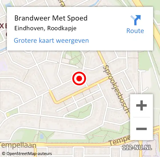 Locatie op kaart van de 112 melding: Brandweer Met Spoed Naar Eindhoven, Roodkapje op 10 juni 2024 18:37