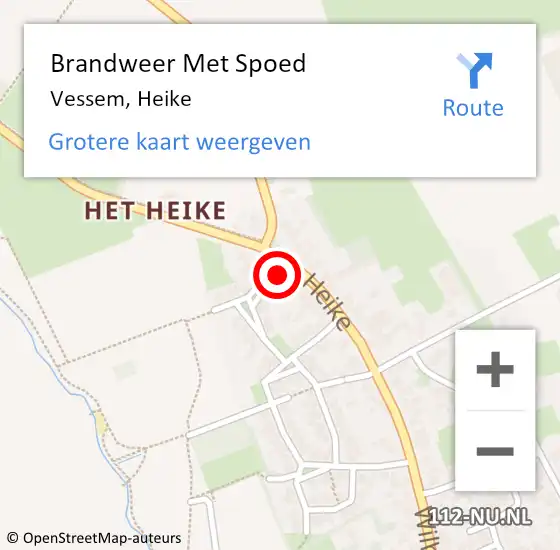 Locatie op kaart van de 112 melding: Brandweer Met Spoed Naar Vessem, Heike op 10 juni 2024 18:48