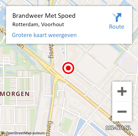 Locatie op kaart van de 112 melding: Brandweer Met Spoed Naar Rotterdam, Voorhout op 10 juni 2024 19:09