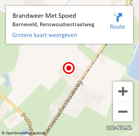 Locatie op kaart van de 112 melding: Brandweer Met Spoed Naar Barneveld, Renswoudsestraatweg op 10 juni 2024 19:10