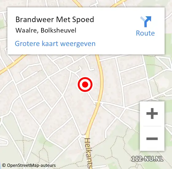 Locatie op kaart van de 112 melding: Brandweer Met Spoed Naar Waalre, Bolksheuvel op 10 juni 2024 19:14