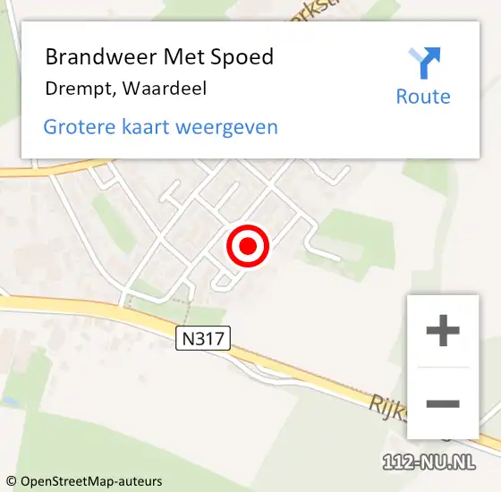 Locatie op kaart van de 112 melding: Brandweer Met Spoed Naar Drempt, Waardeel op 10 juni 2024 19:38