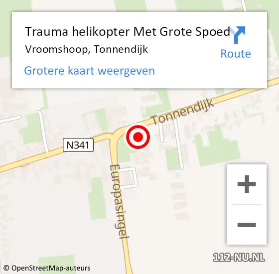 Locatie op kaart van de 112 melding: Trauma helikopter Met Grote Spoed Naar Vroomshoop, Tonnendijk op 10 juni 2024 19:42