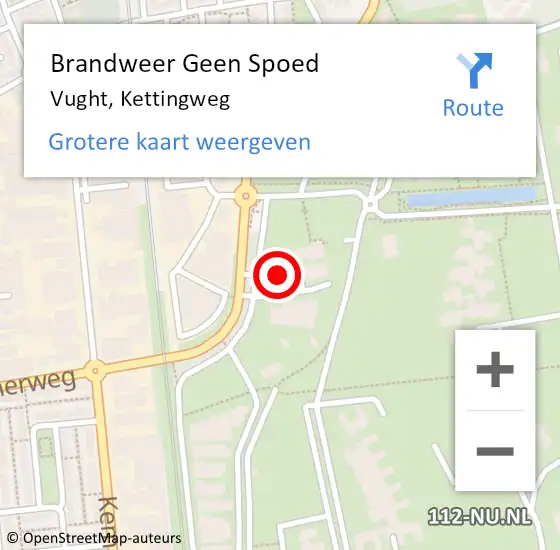 Locatie op kaart van de 112 melding: Brandweer Geen Spoed Naar Vught, Kettingweg op 10 juni 2024 19:44