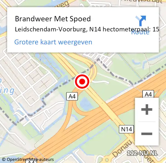 Locatie op kaart van de 112 melding: Brandweer Met Spoed Naar Leidschendam-Voorburg, N14 hectometerpaal: 15 op 10 juni 2024 19:57