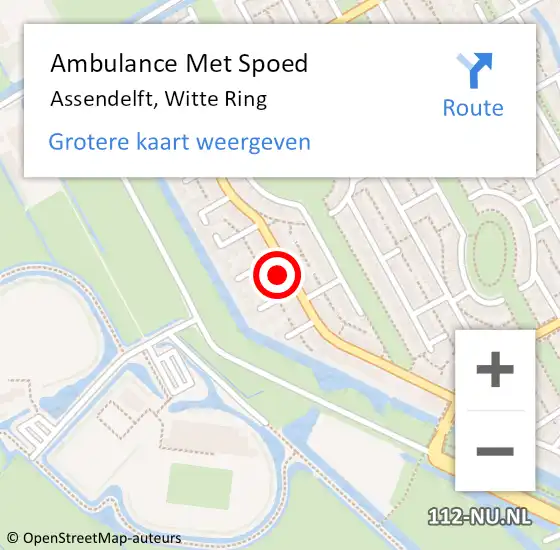 Locatie op kaart van de 112 melding: Ambulance Met Spoed Naar Assendelft, Witte Ring op 10 juni 2024 20:19