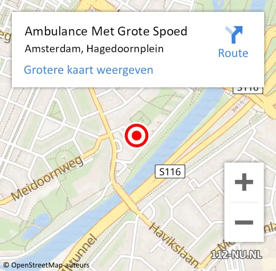 Locatie op kaart van de 112 melding: Ambulance Met Grote Spoed Naar Amsterdam, Hagedoornplein op 10 juni 2024 20:27