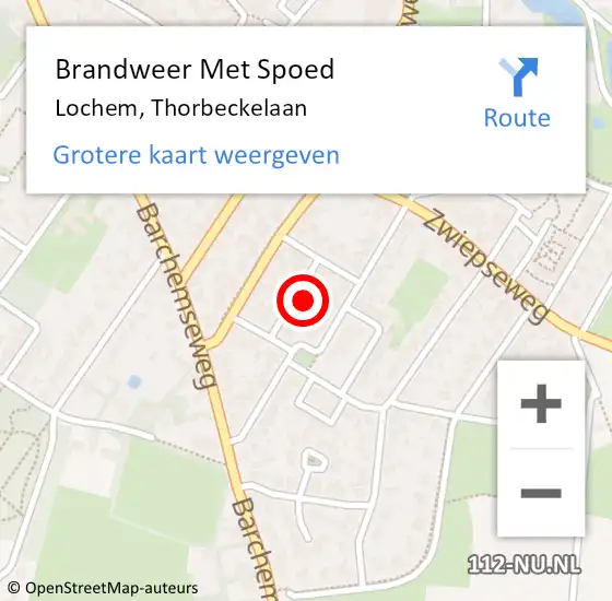 Locatie op kaart van de 112 melding: Brandweer Met Spoed Naar Lochem, Thorbeckelaan op 10 juni 2024 20:45