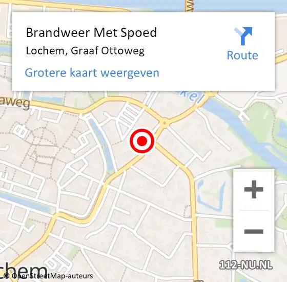 Locatie op kaart van de 112 melding: Brandweer Met Spoed Naar Lochem, Graaf Ottoweg op 10 juni 2024 21:00