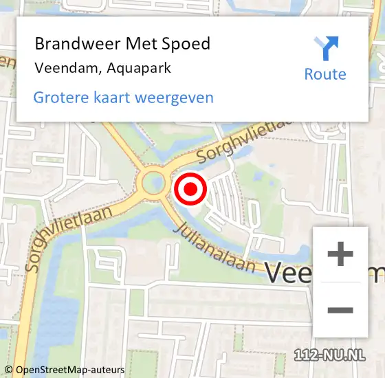 Locatie op kaart van de 112 melding: Brandweer Met Spoed Naar Veendam, Aquapark op 10 juni 2024 21:11