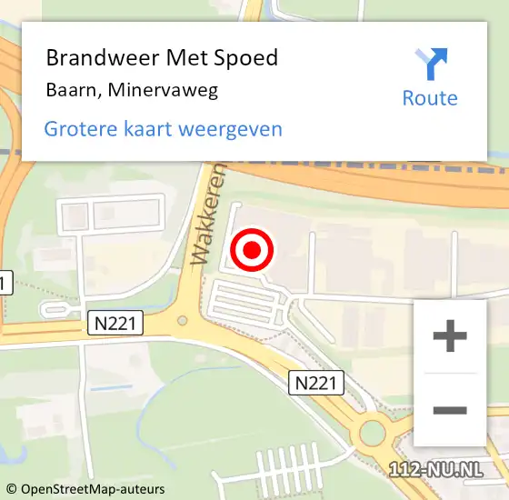 Locatie op kaart van de 112 melding: Brandweer Met Spoed Naar Baarn, Minervaweg op 10 juni 2024 21:19