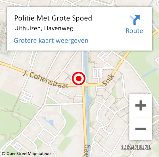 Locatie op kaart van de 112 melding: Politie Met Grote Spoed Naar Uithuizen, Havenweg op 10 juni 2024 21:36