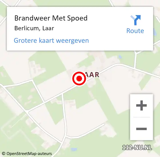 Locatie op kaart van de 112 melding: Brandweer Met Spoed Naar Berlicum, Laar op 10 juni 2024 22:15