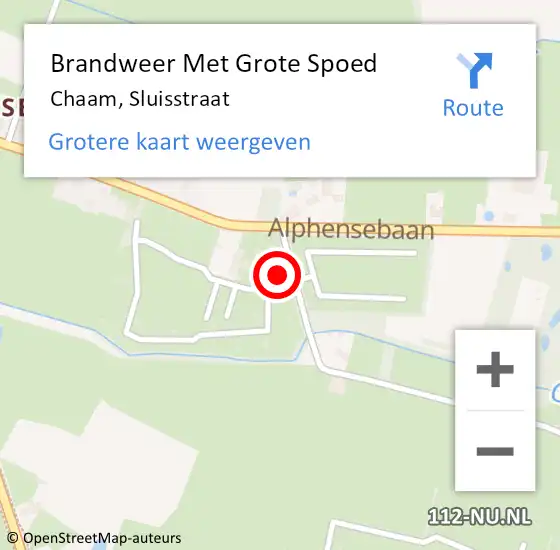 Locatie op kaart van de 112 melding: Brandweer Met Grote Spoed Naar Chaam, Sluisstraat op 10 juni 2024 22:43