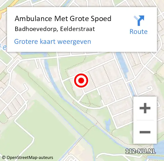 Locatie op kaart van de 112 melding: Ambulance Met Grote Spoed Naar Badhoevedorp, Eelderstraat op 10 juni 2024 23:00