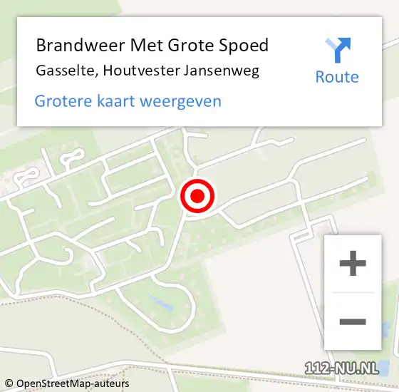 Locatie op kaart van de 112 melding: Brandweer Met Grote Spoed Naar Gasselte, Houtvester Jansenweg op 10 juni 2024 23:07