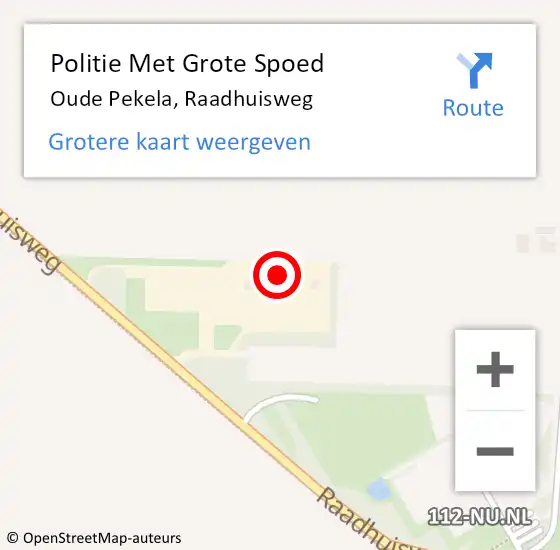 Locatie op kaart van de 112 melding: Politie Met Grote Spoed Naar Oude Pekela, Raadhuisweg op 11 juni 2024 00:24