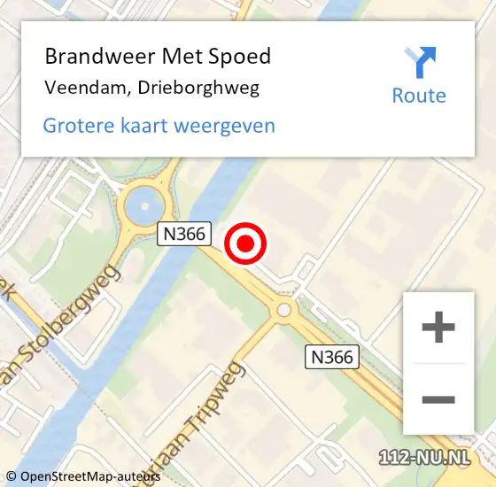 Locatie op kaart van de 112 melding: Brandweer Met Spoed Naar Veendam, Drieborghweg op 11 juni 2024 00:32