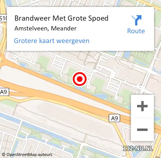 Locatie op kaart van de 112 melding: Brandweer Met Grote Spoed Naar Amstelveen, Meander op 11 juni 2024 01:02