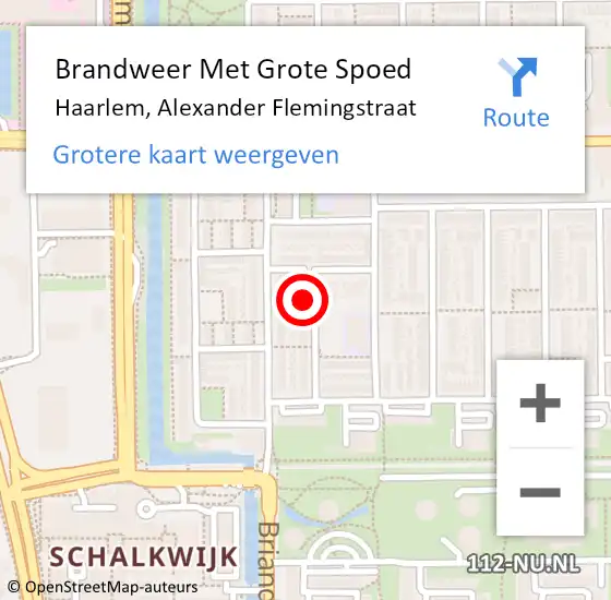 Locatie op kaart van de 112 melding: Brandweer Met Grote Spoed Naar Haarlem, Alexander Flemingstraat op 11 juni 2024 01:59