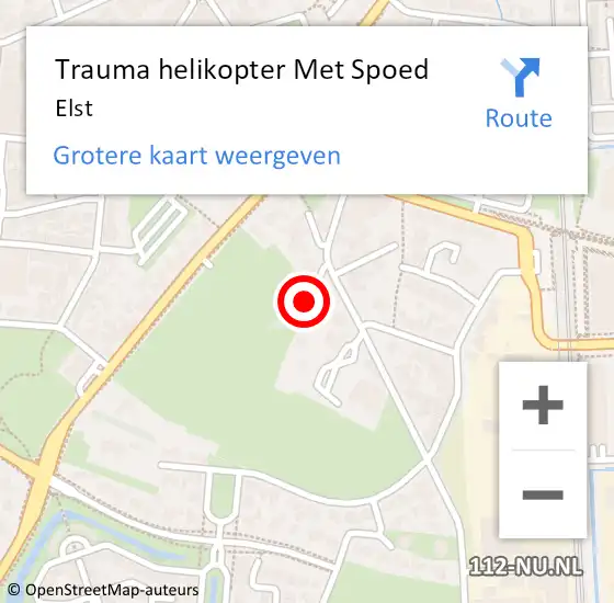 Locatie op kaart van de 112 melding: Trauma helikopter Met Spoed Naar Elst op 11 juni 2024 02:13