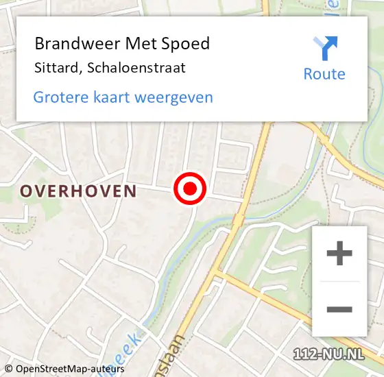 Locatie op kaart van de 112 melding: Brandweer Met Spoed Naar Sittard, Schaloenstraat op 11 juni 2024 03:05