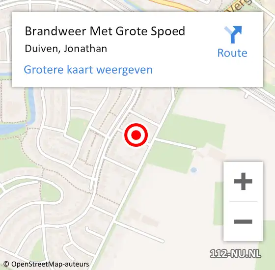 Locatie op kaart van de 112 melding: Brandweer Met Grote Spoed Naar Duiven, Jonathan op 11 juni 2024 04:57