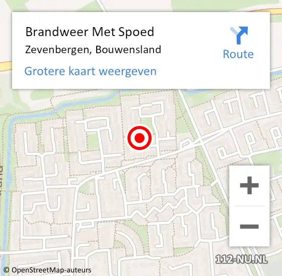 Locatie op kaart van de 112 melding: Brandweer Met Spoed Naar Zevenbergen, Bouwensland op 11 juni 2024 07:07