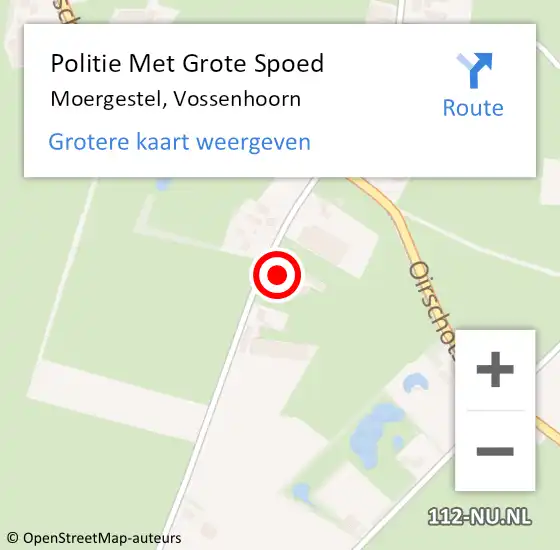 Locatie op kaart van de 112 melding: Politie Met Grote Spoed Naar Moergestel, Vossenhoorn op 11 juni 2024 07:23