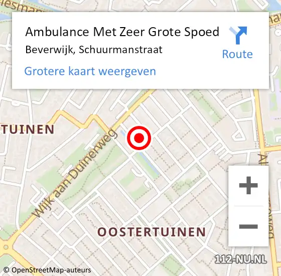 Locatie op kaart van de 112 melding: Ambulance Met Zeer Grote Spoed Naar Beverwijk, Schuurmanstraat op 11 juni 2024 07:38