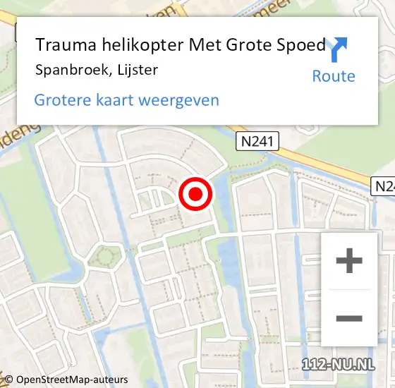 Locatie op kaart van de 112 melding: Trauma helikopter Met Grote Spoed Naar Spanbroek, Lijster op 11 juni 2024 07:48