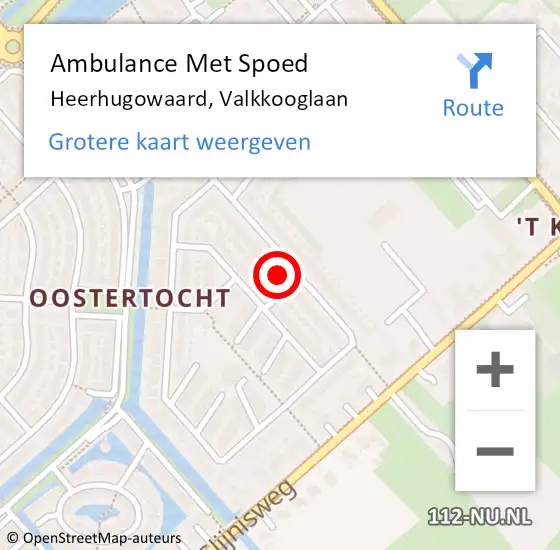 Locatie op kaart van de 112 melding: Ambulance Met Spoed Naar Heerhugowaard, Valkkooglaan op 11 juni 2024 08:04