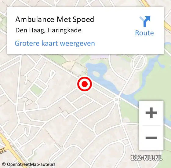 Locatie op kaart van de 112 melding: Ambulance Met Spoed Naar Den Haag, Haringkade op 11 juni 2024 08:43