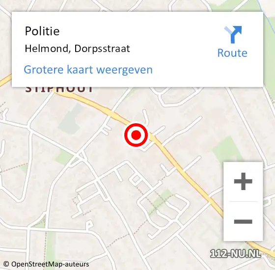 Locatie op kaart van de 112 melding: Politie Helmond, Dorpsstraat op 11 juni 2024 08:44